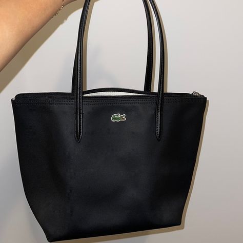 LACOSTE TOTE BAG Lacoste Bag Outfit, Mcm Bag Outfit, Lacoste Tote Bag, Lacoste Outfit, School Handbag, Lacoste Bag, University Bag, Uni Bag, Handbags For School