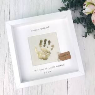 Grandparents Frame, Handprint Keepsake, Handprint Gifts, Grandparents Christmas, Nanny Gifts, Baby Handprint, New Grandparents, Grandad Gift, Foot Print