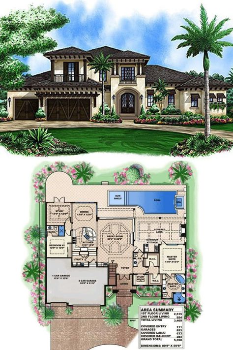 5 Bedroom Spanish Style Floor Plans, California House Floor Plan, Spanish Hacienda Style Homes House Plans, Hacienda Style Homes Floor Plans, Modern Spanish Villa Floor Plans, Spanish House Inspiration, Floor Plans Spanish Style, Mediteranian House Plans, Mission Style Homes House Plans