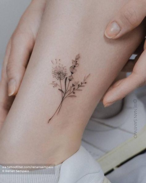 240 Authentic Korean Tattoos Designs and Ideas (2023) - TattoosBoyGirl Fine Line Flower Bouquet, Line Flower Bouquet, Fine Line Flower Bouquet Tattoo, Dandelion Tattoo Design, Flower Bouquet Tattoo, Korean Tattoos, Dandelion Tattoo, Bouquet Tattoo, Wildflower Tattoo