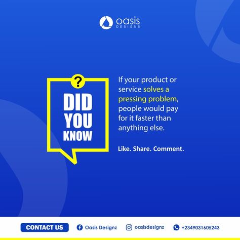 Social Media Content 
Blue
Graphics Design
Digital Marketing
Brand Identity
Flyer Design
Poster design
Oasis Designs
New 
Daily contents
Best
Creative 
Content Marketing
Content creation 
Did you know
Facts
Inspiration
Business Did You Know Posts Designs, Fact Poster Design, Did You Know Graphic Design, Did You Know Poster Design, Facts Poster Design, Did You Know Ads, Facts Social Media Post, Myth Vs Fact Creative Design, Did You Know Post Design