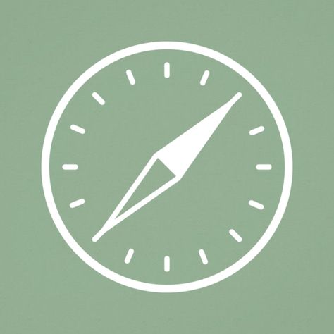 Safari icon in sage green. Follow for more pins Light Green Safari Icon, Sage Green Widgetsmith Icon, Safari Widget Icon, Green Safari Icon, Green Widget Icons, Green Phone Icon, Iphone Icon Aesthetic, Sage Green App Icons, Apple Web