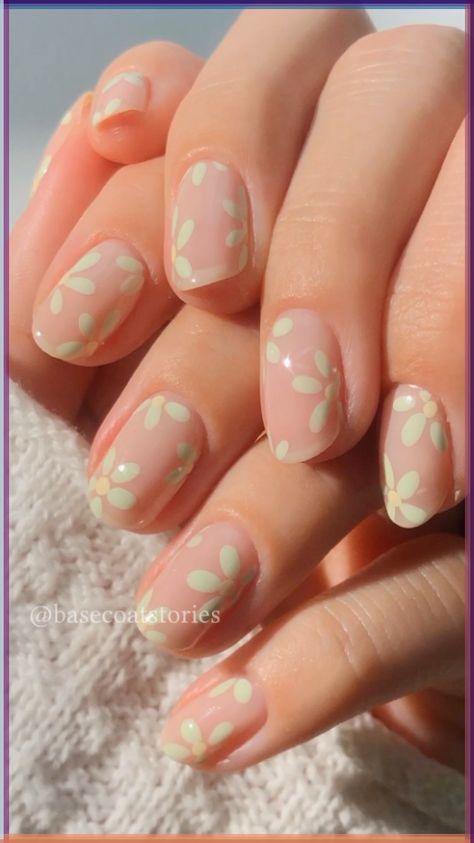 Nail Art Fleur, Pastel Nail Art, Mint Green Nails, Cute Simple Nails, Summery Nails, Floral Nail Art, Flower Nail, Diy Nail Designs, Flower Nail Art