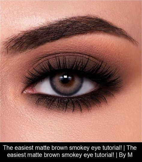 The easiest matte brown smokey eye tutorial! #prommakeuplooks Matte Brown Smokey Eye, Brown Smokey Eye Tutorial, Eye Shadow Looks, Brown Smokey Eye, Date Night Makeup, Brown Smokey, Prom Makeup Looks, Smokey Eye For Brown Eyes, Dark Makeup