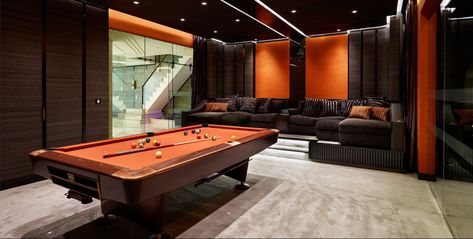 Billards Room, Billiards Room Decor, Snooker Room, Pool Table Room, Interior Design London, Pool Rooms, Home Theatre, Cinema Room, Billiard Room