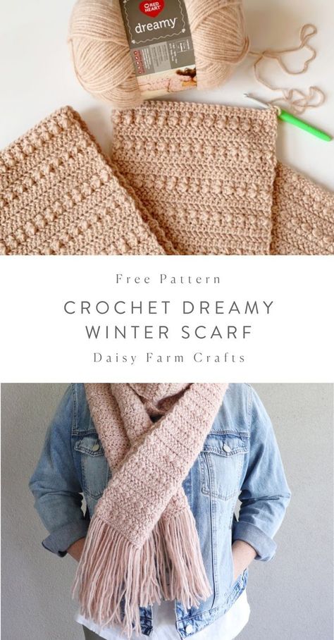 Daisy Farm, Crochet Scarf Pattern, Crochet Scarf Pattern Free, Mode Crochet, Farm Crafts, Crochet Winter, Haken Baby, Crochet Blog, Crochet Wrap