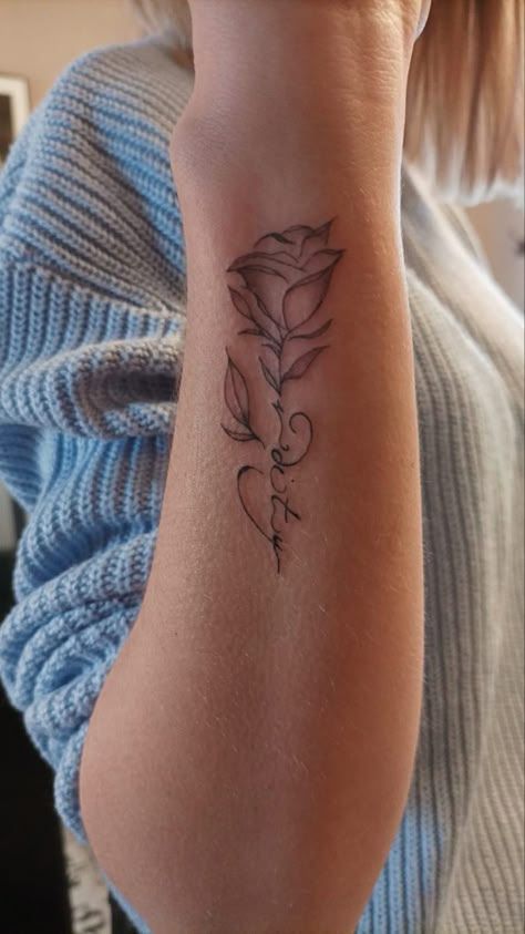 Rose And Wing Tattoo, Beautiful Rose Tattoo, Floral Tattoo On Wrist, Big Wrist Tattoos For Women Cover Up, Female Flower Tattoos, Medium Tattoos For Women Arm, Script With Flower Tattoo, Tattoos For Your Mom Ideas, Mom Handwriting Tattoo Ideas