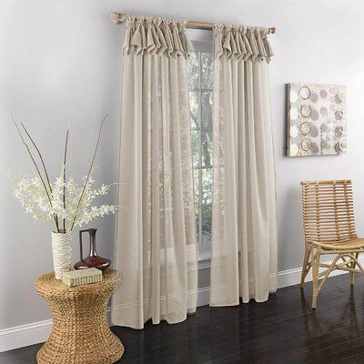 Charlton Home Joycelyn Simple Elegance Semi-Sheer Single Curtain Panel Size: 54" x 84" Brighten Room, Window Treatments Sheer, Kitchen Decor Styles, Small Window Curtains, Tab Top Curtains, Floral Room, Boho Chic Bedroom, Diy Kitchen Decor, Sheer Drapes