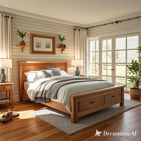 Transforming Your Space: 42 Bedroom Ideas with Pine Furniture Bedroom Pine Floor, Pine Bedroom Ideas Decor, Pine Wood Bed Design, Bedroom Ideas Oak Bed, Bedroom Pine Furniture, Bedroom Ideas With Wooden Bed, Oak Furniture Bedroom Ideas Paint Colors, Oak Bedroom Furniture Wall Color Rustic, Painted Pine Furniture Bedroom