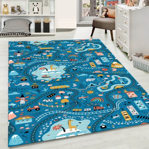 Road Rug, Soft Nursery, Game Rug, Kids Area Rugs, Rug Kids Room, Play Rug, Childrens Rugs, Rug Nursery, City Road