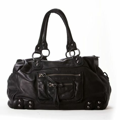 Linea Pelle Overnight 24 Hr Tote Bag Black NWT Search color: black     washed italian leather,solid gunmetal hardware. 14" tall x 16" length x 9.5" wide. features two outside zip pockets, inside zip pocket, two inside utility pockets,zip top   closures, comes with adjustable shoulder strap. washed in special garment and enzyme blend for soft casual look.  signature LP dustbag included for protection and storage.  Pay Pal or major credit card through Pay Pal. California residents pay applicable s Tote Bag Black, Stockholm Fashion, Pretty Bags, Black Leather Bags, Cute Bags, Mode Inspiration, Dream Clothes, Black Tote Bag, Vintage Bags