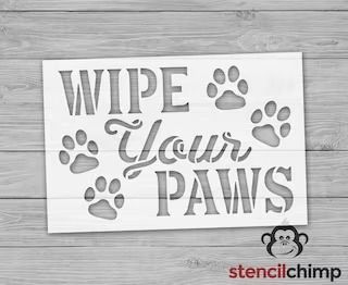 View Bundles by StencilChimp on Etsy Paw Stencil, Animal Stencils, Wipe Your Paws, Stencils For Wood Signs, Animal Stencil, Front Door Sign, Stencil Material, Image Text, Plastic Stencil