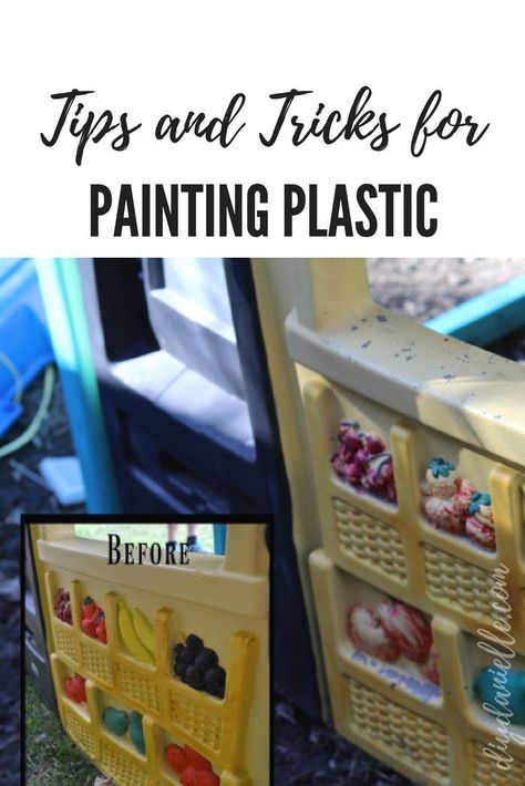 TIPS for painting plastic toys like playhouses and ride on toys! Make them like new! #painingplatic #howto #diydanielle Cozy Coupe Makeover, Spray Paint Plastic, Tips For Painting, Diy Spray Paint, Radio Flyer, Painting Plastic, Work Diy, Pedal Cars, Plastic Toys