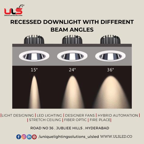 Recessed Downlight With Beam Angles 📍Jubilee Hills: Road no. 36, Axis Towers, 806 & 807. Above B. DUBS. Jubilee Hills, Hyderabad, Telangana- 500033 #lightingdesigns #lightingdesigner #lightinginspiration #lightingideas #lightings #lightingiseveryting #lightingtrendz #lightingdécor #lightingeffects #lightingsolutions #lightingfixture #lightingphotography #lightingmcqueen #lightingonpoint #lightingfixtures #lightingstore#lightingtech#lightinginspo#lightingluxury #interiordesigns#bhfyp#homedecor Downlights Living Room, Recessed Downlight, Ceiling Light Design, Electric House, Lighting Design Interior, Light Beam, Spot Light, Light Design, False Ceiling