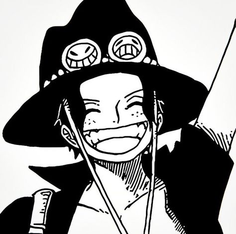 One Piece Luffy Black And White, Portgas D. Ace Icon, Ace Pfp, Bonney One Piece, Black And White One Piece, One Piece Tattoos, Portgas D Ace, Dog Icon, One Piece Ace