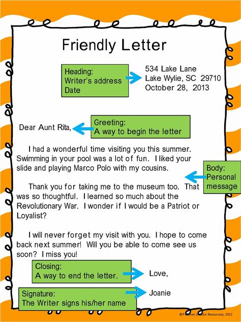 Letter Writing For Kids, Informal Letter Writing, Letter Template For Kids, Letter Writing Format, Informal Letter, Friendly Letter Template, Letter Writing Worksheets, Letter Writing Activities, Letter To Best Friend