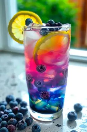 Discover the joy of making the Northern Lights Cocktail with this simple recipe. It combines zesty lemon and sweet berry flavors, topped with Red Bull Blueberry, for a stunning visual and taste experience. Ideal for parties and gatherings. Cheers to unforgettable moments! Try it now! Light Cocktails, Light Drinks, The Northern Lights, Simple Recipe, Red Bull, Try It, Northern Lights, Berry, Easy Meals