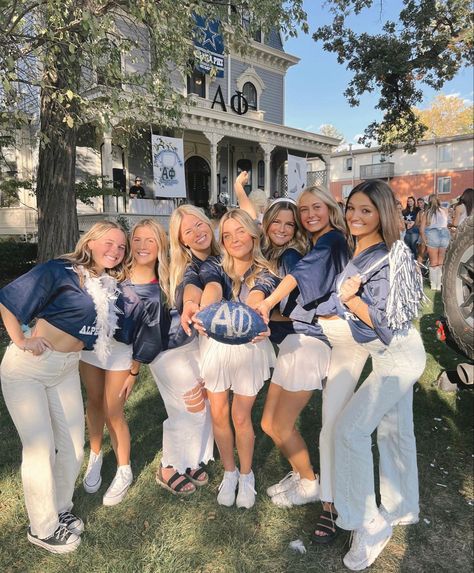 Nfl Bid Day Theme, Football Bid Day Theme, Tri Delta Recruitment, Spirit Week Themes, Cowboy Cheerleaders, Sorority Themes, Recruitment Themes, Sorority Girls, Football Theme Party