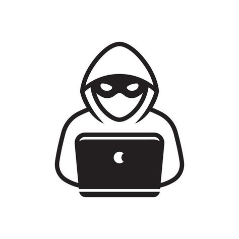 Computer hacker with laptop icon, Spy agent isolated on white. Hacker Drawing, Hacker Laptop, Spy Agent, Laptop Icon, Drawing Technology, Computer Hacker, Computer Vector, Science Icons, Brand Ideas