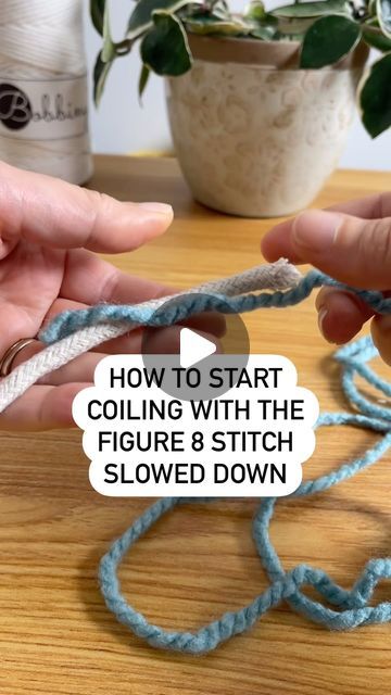 1,630 likes, 33 comments - macremebycre on February 13, 2024: "Here’s a slower version of how to start the figure 8 stitch when coiling. #Basketcoiling #basketweaving #basketweave #coiledbasket #coilbasket #coiledtray #basketry #basketryart #basketmaking #basketmaker #makers #makersgonnamake #makersmovement #makersofinstagram #macramé #macramecommunity #howto #coiling #coilingtechnique". Coil Baskets Diy, Crochet Coiled Basket Tutorial, How To Make Coiled Baskets, Coiling Technique, Coiling Basket Weaving, Basket Weaving Patterns Free, Basket Coiling, Macrame Diy Tutorial, Coiled Baskets Tutorial