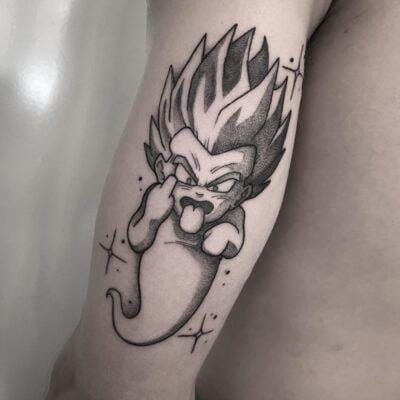 Tatuaje Dragon Ball, Dragon Ball Tattoo, Cartoon Tattoos, Dragon Ball, Dc Comics, Graffiti, Tattoo Ideas, Tattoos, Quick Saves