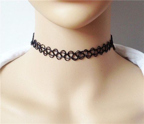 Tattoo Choker Necklace, Tattoo Choker, Magic Tattoo, Punk Jewelry, Black Choker, Black Jewelry, 2000s Fashion, Bring Back, Pretty Jewellery