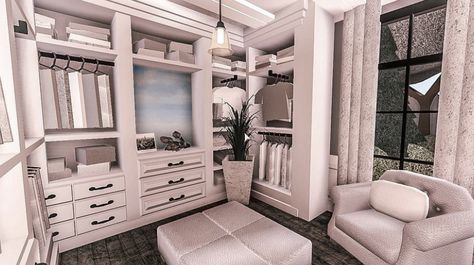 Bloxburg Closets Ideas, Cute Bloxburg Closet Ideas, Roblox Bloxburg Closet Ideas, 2x2 Closet Bloxburg, Bloxburg Dressing Room Ideas, Bloxburg Beauty Room, Bloxbuger House Ideas, Bloxburg Walk In Closet Ideas, Closet Bloxburg