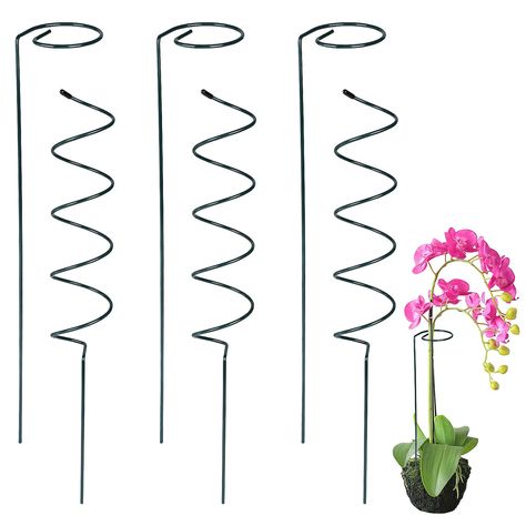 PRICES MAY VARY. 【Ring Plant Support】The single stem stakes support protects the flowers growing, and prevent stems from bending and breaking. 【Spiral Plant Stakes】The plant support comes with plastic cap, and the hight is adjustable. It prevent stems from bending and entangling with each other, and helps the plants grow in a natural way 【Sturdy and Elegant】The plant sticks is made of stainless steel with green plastic coating, it’s thicker and stronger than most of others on the market, very st Tomato Plants, Plant Support Stakes, Pergola Metal, Clematis Flower, Plant Stakes, Climbing Frame, Plant Supports, Indoor Plant Pots, Climbing Plants