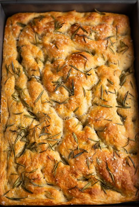 A golden loaf of easy no-knead focaccia bread. Focaccia Bread Recipe, Focaccia Bread, No Knead, Easy Bread, Caramelized Onions, Sun Dried Tomato, Bread Recipe, Bread Recipes, Food Print