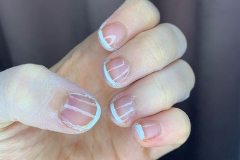 Diy French Tip Nails Short, French Manicure On Short Nails, French Manicure Hacks, Manicure On Short Nails, Short French Manicure, French Manicure Short Nails, French Manicure Kit, Natural Nail Shapes, Nail Shapes Squoval