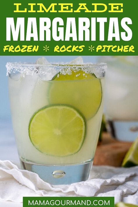 An easy Limeade Margarita is the world's best margarita recipe without any work or prep! Enjoy it on the rocks, frozen, or a big batch perfect for easy entertaining at parties. #limeademargarita #frozen #ontherocks #easy #concentrate #pitcher Margarita Recipe With Limeade, Frozen Limeade Margarita, Pitcher Margarita Recipe, Limeade Margarita, Fruit Margarita, Best Margarita, Easy Margarita Recipe, Best Margarita Recipe, Frozen Limeade