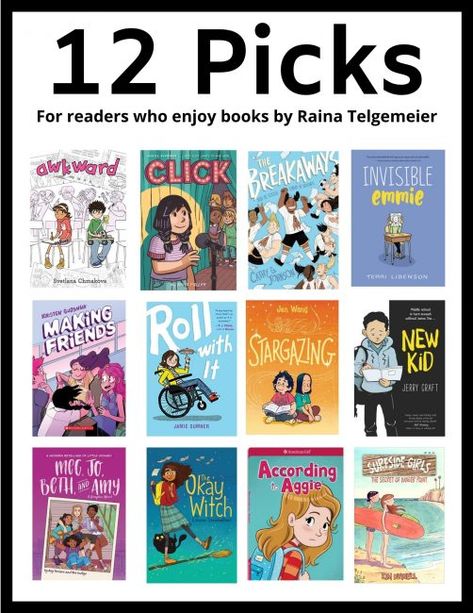 Svetlana Chmakova, Evelyn Carnahan, Raina Telgemeier, School Series, 12 Books, Best Comic Books, Middle School Reading, Middle Grade Books, What Book