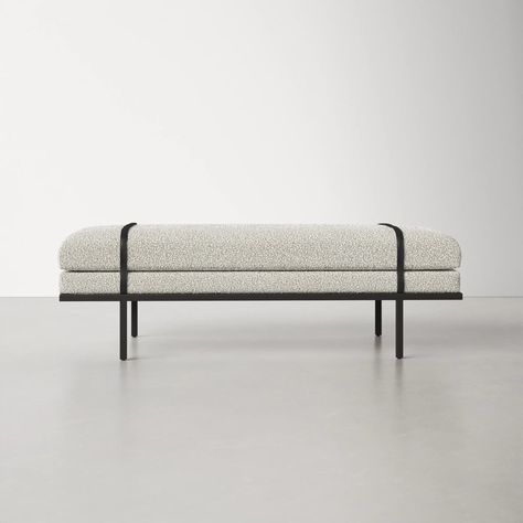 For the End of Your Bed: Booker Upholstered Bench Contemporary Bench, Hallway Wall Decor, Bed End, End Of Bed Bench, Bench Designs, Bed Bench, Bedroom Bench, Grey Upholstery, Modern Bench