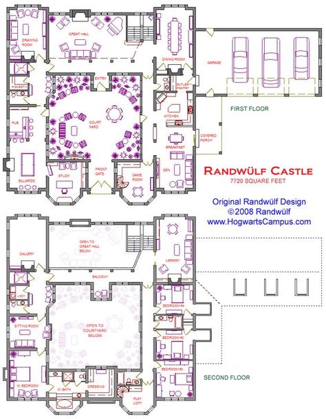 2 story castle with courtyard Tiny Castle, Castle Layout, Castle House Plans, Castle Floor Plan, Castle Plans, Mansion Floor Plan, Courtyard House Plans, Sims House Plans, Casas Coloniales