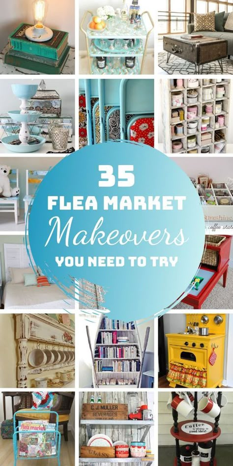 This is the inspiration you need for your flea market finds! Thrift store decorating ideas - repurposed makeovers for furniture and other people's junk! #repurpose #diy #furniture #fleamarket Thrift Store Decorating Ideas, Thrift Store Decorating, Repurpose Diy, Recycled Decor, Thrift Store Upcycle, Thrift Store Makeover, Thrift Store Diy, Thrifted Home, Thrifted Home Decor