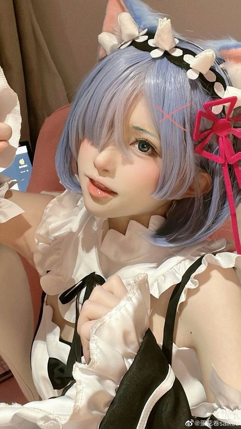 Short Hairstyle Bangs, Cosplay Short Hair, Hairstyle Bangs, Rem Cosplay, Black Color Hairstyles, Love Hairstyles, Kawaii Outfit Ideas, Hairstyles Black Hair, Color Hairstyles