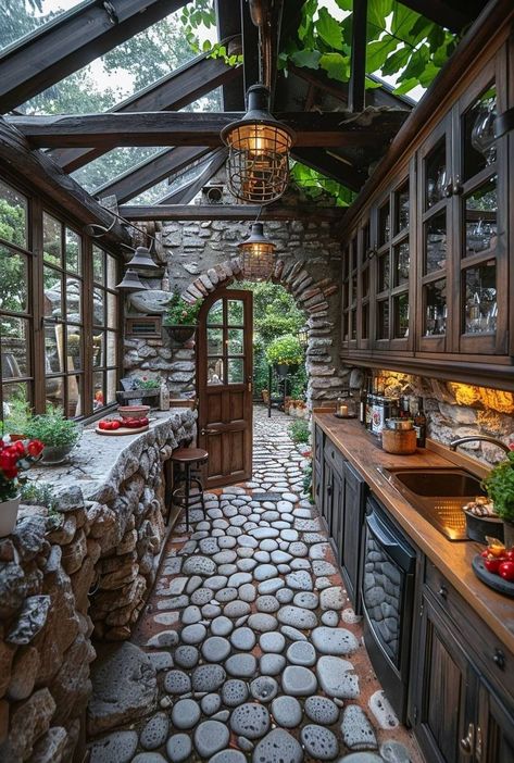 Dream Rooms, Fantasy House, Rustic Home Design, Fantasy Homes, Stone Walls, Stone Cottage, Off Grid Living, House Goals, Dream House Decor