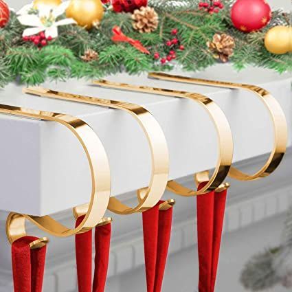 Christmas Stocking Holder Stocking Holders For Mantle, Stocking Hangers, Stocking Hooks, Fireplace Stockings, Christmas Stocking Hangers, Metal Fireplace, Stocking Holder, Christmas Stocking Holders, Stocking Hanger