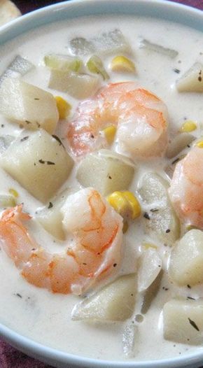 Shrimp And Corn Chowder, Shrimp And Corn, Shrimp Chowder, Corn Chowder Recipe, Chowder Soup, Corn Chowder, Chowder Recipes, Crock Pot Slow Cooker, Crockpot Recipes Slow Cooker