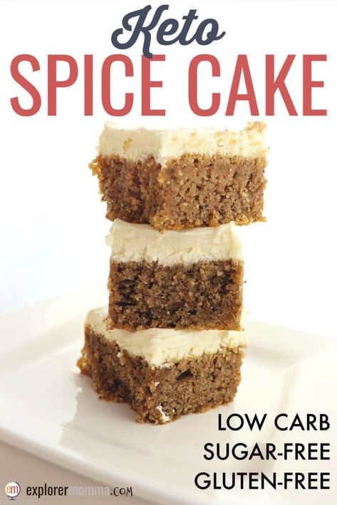 Keto Spice Cake, Keto Cakes, Keto Baking, Keto Cinnamon Rolls, Desserts Keto, Low Carb Cake, Postre Keto, Low Carb Snack, Keto Friendly Desserts