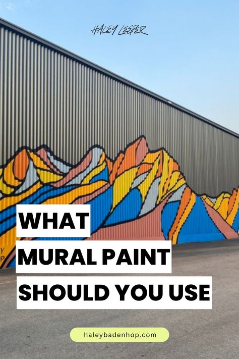 What mural paint should you use - Mural Paint Materials, Favorite Mural Paints, Mural Tips Everything a beginner needs to know about what mural paint to use. House Mural Exterior Wall Art, Garden Mural Outdoor Wall Art Cement, Mural Ideas Outdoor Garden Walls, Garden Graffiti Wall, Mural On Vinyl Siding, Wall Murals Exterior, Mural Drawing Ideas Easy, Rv Murals Exterior, Outside Wall Painting Ideas Backyard