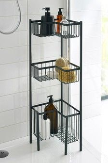 Buy Storage Bathroom Online | Next UK Bathroom Storage Units, Shelving Solutions, Bathroom Storage Solutions, Shower Storage, Decor Baie, Shower Organization, Bathroom Inspiration Decor, Apartment Bathroom, Three Tier