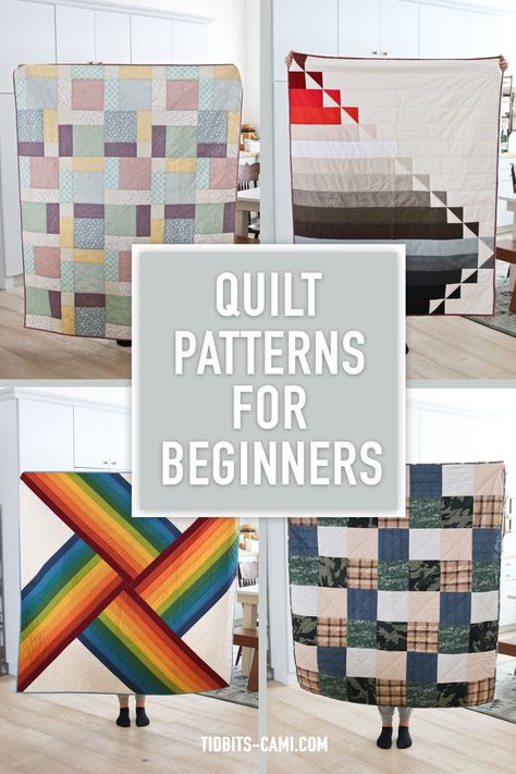 Looking for easy quilt patterns for beginners? Start here to find the best patterns without the overwhelm of too many options. Easy Quilt Patterns For Beginners, Throw Quilt Size, Beginner Quilt Patterns Free, Quilt Patterns For Beginners, Gingham Quilt, Fat Quarter Quilt Pattern, Beginner Quilt, 9 Patch Quilt, Farmhouse Quilts