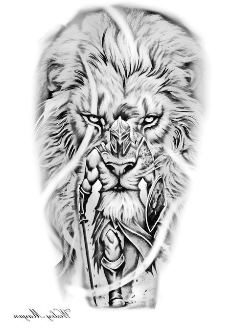 Men’s One Arm Sleeve, Lion Angel Tattoo, Lion Warrior Tattoo, Owl Eye Tattoo, Black Flowers Tattoo, Animal Tattoos For Men, Lion Art Tattoo, Gladiator Tattoo, Best Leg Tattoos