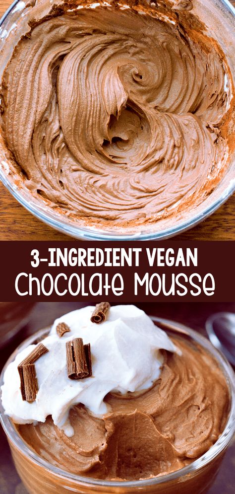 How to make easy vegan chocolate mousse, the best healthy vegan dessert Ella Vegan, Healthy Chocolate Pudding, Brownie Ideas, Vegan Chocolate Recipes, Diet Lunch, Vegan Chocolate Mousse, Chocolate Covered Katie, Vegan Hot Chocolate, Vegan Baking Recipes