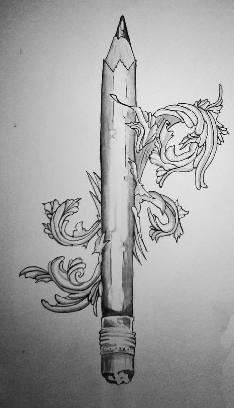 pen and pencil tattoo images web | post 17: tattoo design Drawing Tutorials, Paintbrush Tattoo, Teacher Tattoos, Tattoo Pencil, Pencil Tattoo, Pen Tattoo, Sketch Tattoo Design, Trendy Tattoos, Tattoo Design Drawings