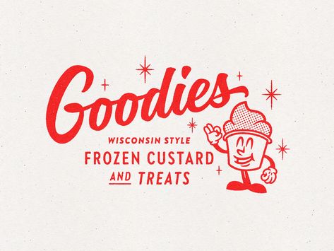 Frozen Custard logo by Nebojsa Matkovic on Dribbble Ice Cream Logo, Retro Logo Design, Ice Cream Design, Frozen Custard, Logo Design Ideas, Retro Typography, Bakery Logo, Bakery Logo Design, Retro Logos