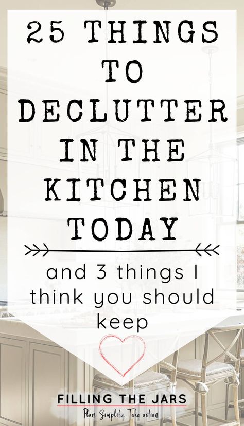 Transform your kitchen with our list of 25 things to declutter in the kitchen. Create a cleaner, more functional space for stress-free cooking. Use these essential kitchen decluttering tips to get rid of counter clutter, simplify your cooking area, declutter kitchen cabinets, and organize the kitchen TODAY. Simple and effective kitchen decluttering organizing ideas and kitchen decluttering checklist. Decluttering inspiration, kitchen clutter solutions. How To Declutter Your Kitchen, How To Organize Kitchen Cabinets, Declutter Kitchen Cabinets, Kitchen Declutter Organizing Ideas, Declutter Kitchen Countertops, Kitchen Clutter Solutions, Kitchen Declutter, Declutter Kitchen Counter, Kitchen Decluttering