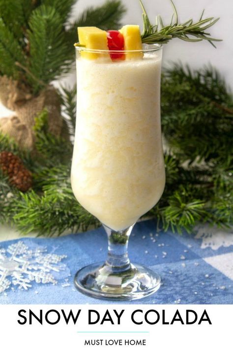 This winter cocktail is a holiday version of the classic Pina Colada. A shot of Peppermint Schnapps gives this delish drink it's frosty flair! Cocktails Made With Rum, Pina Colada Cocktail, Peppermint Schnapps, Spicy Candy, Pina Colada Recipe, Winter Cocktail, Citrus Cocktails, Pineapple Cocktail, Chef Craft