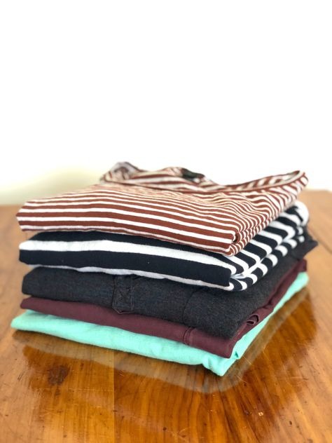 How To Fold Clothes Like A Retail Pro - Organized-ish by Lela Burris Retail Folding Clothes, Fold Clothes, Folding Jeans, Folded Clothes, Folding Ideas, White Hand Towels, Floral Cross Stitch Pattern, Shirt Folding, Room Hacks